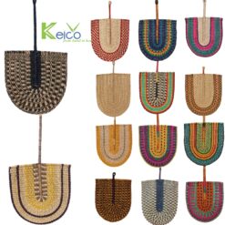 Unique seagrass wall fan decoration customize size with customize length handle made in Viet Nam 8423061224