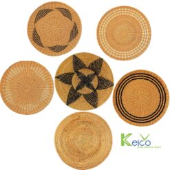 Customize size solid woven rattan dish with customize pattern wall decoration made in Vietnam 8423062321