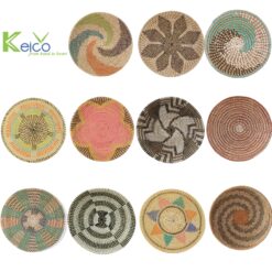 Wholesale seagrass and plastic skewer round placemat wall decoration customize size and color
