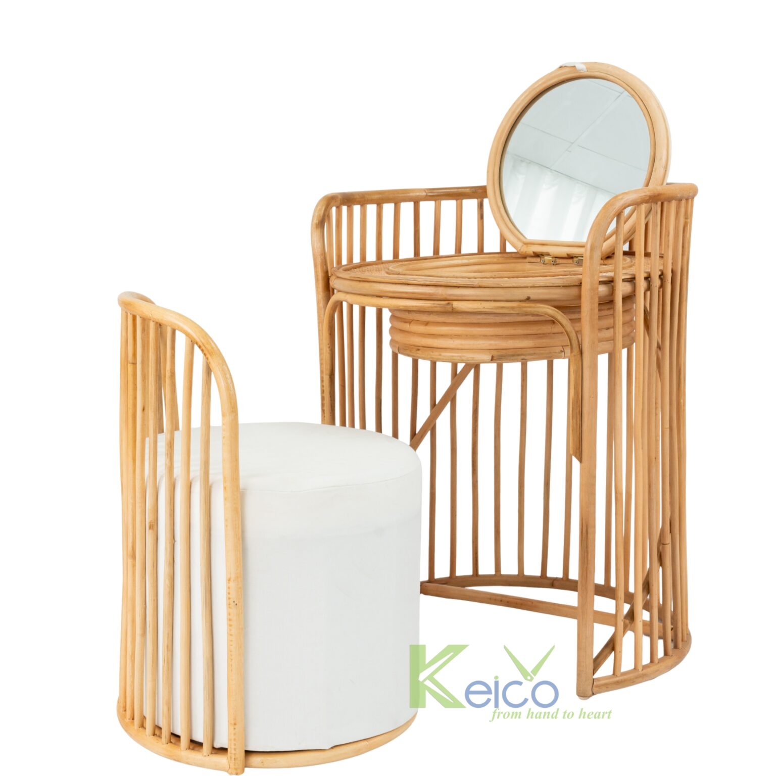 Rattan Dressing Table With Mirror New Design 2025 – Vietnam rattan and ...