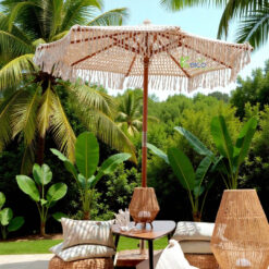 Alternative view of Macrame Umbrella – A Boho Art Piece to Elevate Your Outdoor Space