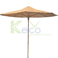 Outdoor Decorative Highlight - Coconut Fiber Parasol with Natural Bamboo Pole