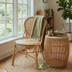 Alternative view of Hand-Woven Rattan Dining Chair: A Sophisticated and Timeless Statement for Modern Interiors