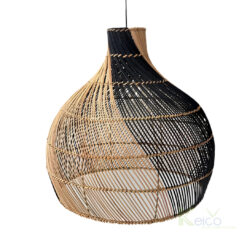 Harmonious Contrast: Handwoven Natural and Black Woven Lampshades for Modern Interiors