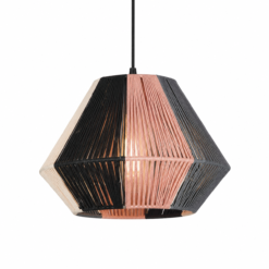 Geometric Cotton String Pendant Light – Handmade Fabric Cord Hanging Lamp