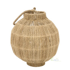 Artisan Jute Cord Candle Holder Lantern with Handle - Boho Table Centerpiece