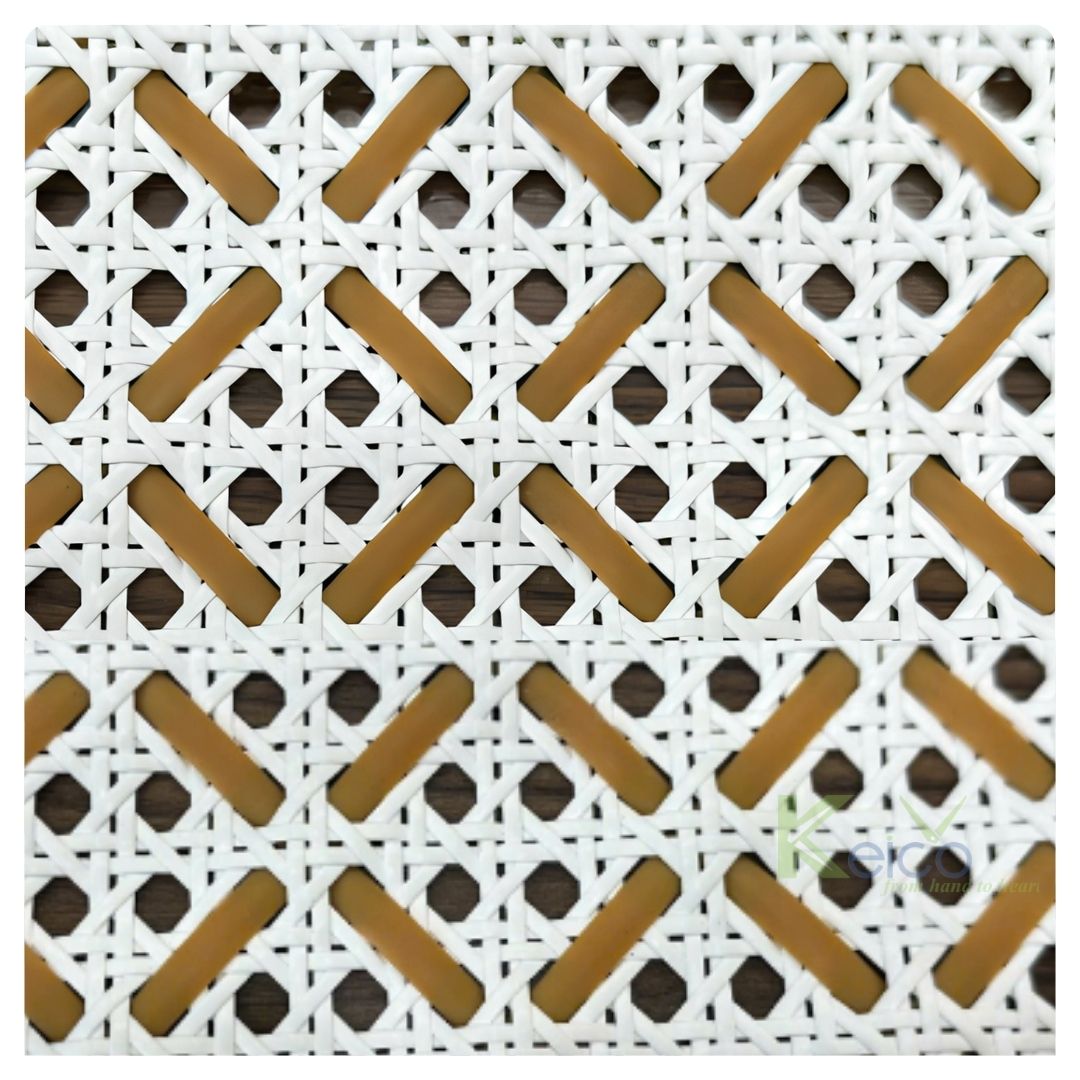White & Brown Plastic Cane Webbing Roll for Contemporary Furniture