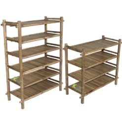 Keico Natural Bamboo Multi-Purpose Shelves (Bookcase / Shoe Rack, 2 Sizes: 6 Tiers & 4 Tiers)