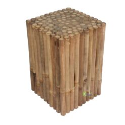 Natural Bamboo Pillar Side Table (30x30x45cm) – A Rustic Touch for Your Green Living Space