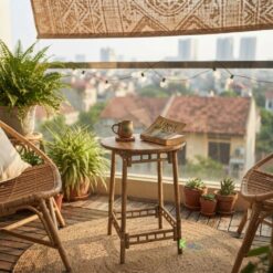 Alternative view of Keico Premium Bamboo Table Set – Rustic and Refined Accents for Your Green Living Space