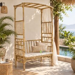 Alternative view of Bamboo Canopy Bench – Natural Bamboo Outdoor Bench