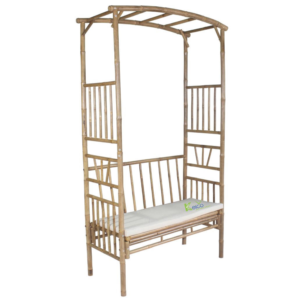 Bamboo Canopy Bench – Natural Bamboo Outdoor Bench