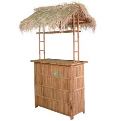 Handcrafted Natural Bamboo Tiki Bar with Thatched Roof for Outdoor & Indoor Decor
