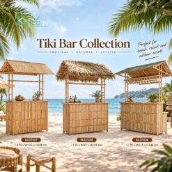 Alternative view of Handcrafted Outdoor Bamboo Tiki Bar - Eco-Friendly Tropical Furniture For Resorts, Cafes & Backyard