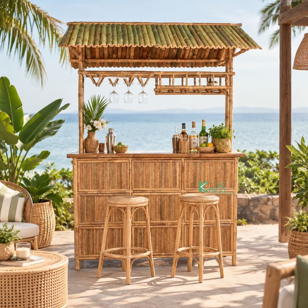 Handcrafted Outdoor Bamboo Tiki Bar - Eco-Friendly Tropical Furniture For Resorts, Cafes & Backyard - Image 3