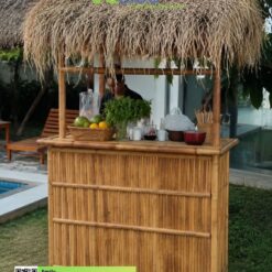 Alternative view of Handcrafted Natural Bamboo Tiki Bar with Thatched Roof for Outdoor & Indoor Decor