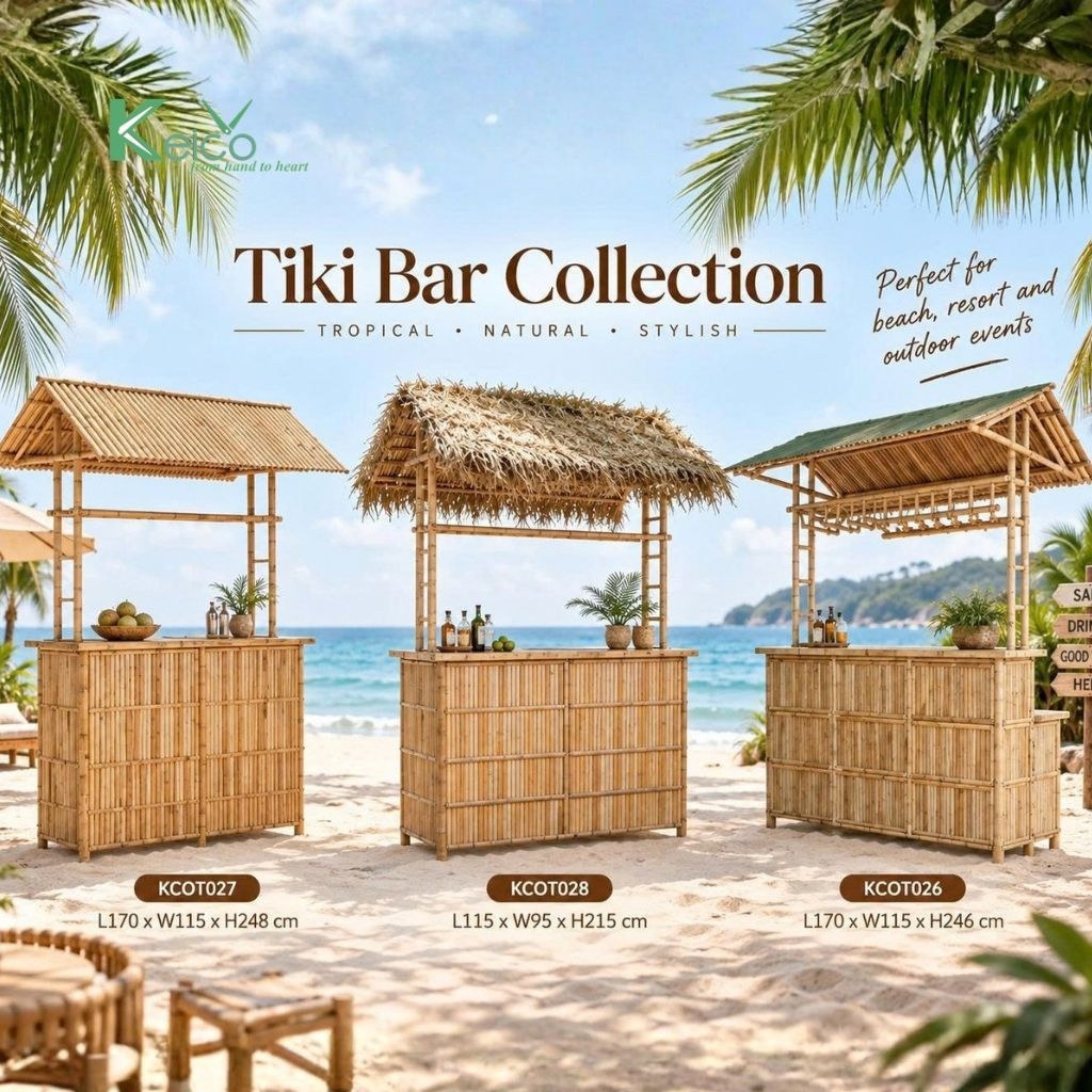 Handcrafted Outdoor Bamboo Tiki Bar - Eco-Friendly Tropical Furniture For Resorts, Cafes & Backyard - Image 2